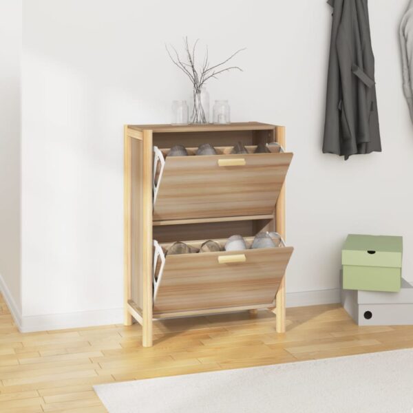 Elegant Engineered Wood Shoe Storage Cabinet with Solid Pine Legs