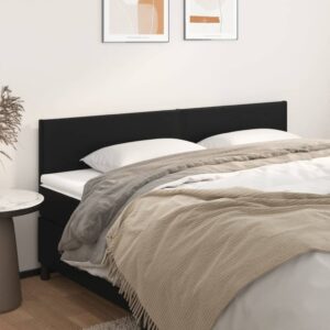 Stylish Black Faux Leather Headboard Set of Two - Adjustable Height & Sturdy