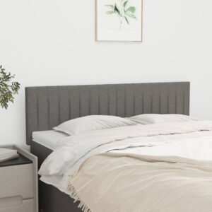 Fabric Upholstered Headboards Twin Set Dark Grey Adjustable Height Elegant Design