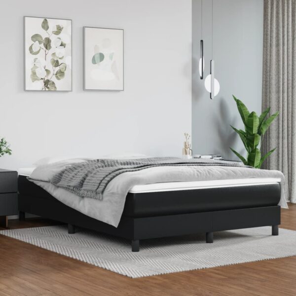 Full Size Pocket Spring Mattress Medium Firm Comfort Faux Leather Black White