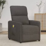 Massage Chair Dark Grey Microfiber Fabric