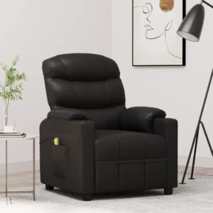 Massage Chair Black Faux Leather