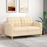 2-Seater Sofa Cream 140 cm Fabric