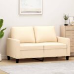 2-Seater Sofa Cream 120 cm Fabric