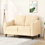 2-Seater Sofa Cream 120 cm Fabric