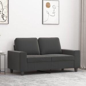 2-Seater Sofa Dark Grey 120 cm Microfibre Fabric