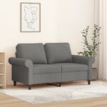 2-Seater Sofa Dark Grey 120 cm Fabric