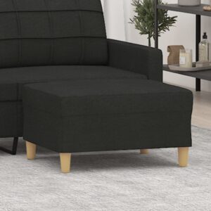 Chic Black Fabric Footstool Comfortable Foam Padded Plywood Frame Modern Decor