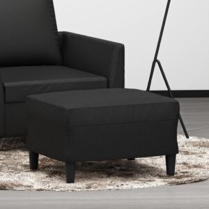 Chic Black Faux Leather Footstool Modern Interior Decor Comfy Foam Padded Seat