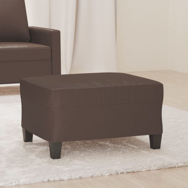 Luxurious Brown Faux Leather Footstool Modern Interior Decor Comfy Stable Rest