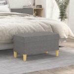 Elegant Dark Grey Fabric Bench - Comfortable Foam Padded Seating for Home