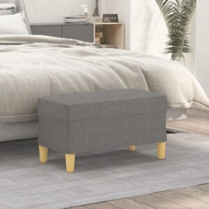 Elegant Dark Grey Fabric Bench - Comfortable Foam Padded Seating for Home