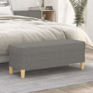 Elegant Dark Grey Fabric Bench - Comfortable Foam Padded Seating for Home