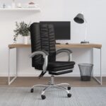 Reclining Office Chair Black Faux Leather