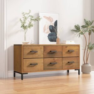 Storage Cabinet Brown 110x30x45 cm Solid Pinewood