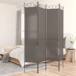 Fabric Room Divider Privacy Screen Foldable Partition Wall Anthracite Home Decor