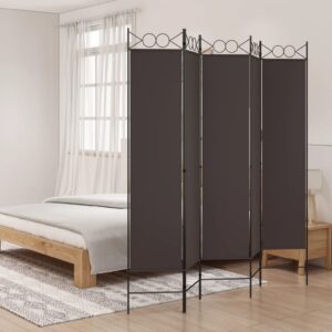 Elegant Brown Fabric Room Divider Privacy Screen Foldable Partition Versatile