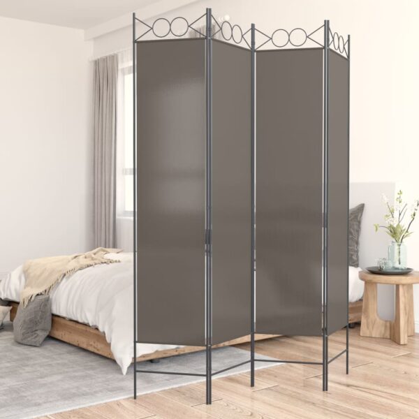 Versatile Foldable Fabric Room Divider Privacy Screen Partition Anthracite