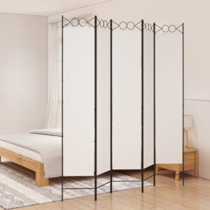 White Fabric Room Divider Privacy Screen Foldable Partition Versatile Home Decor