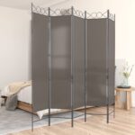 Foldable Fabric Room Divider Privacy Screen Partition Wall Anthracite Home Decor