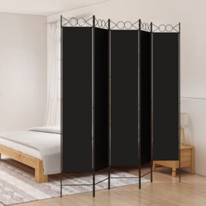 Black Fabric Room Divider Privacy Screen Foldable Partition Versatile Home Decor