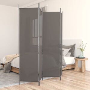 Foldable Fabric Room Divider Privacy Screen Iron Frame Anthracite Home Office