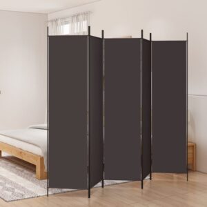 Elegant Fabric Room Divider Privacy Screen Foldable Partition Brown Large Size