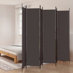 Versatile Foldable Fabric Room Divider Privacy Screen Brown Home Office Decor