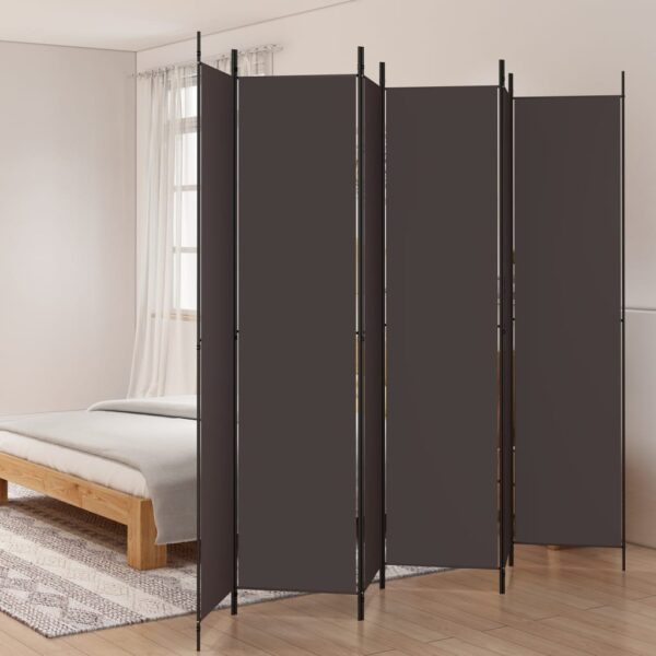 Versatile Foldable Fabric Room Divider Privacy Screen Brown Home Office Decor