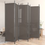 Versatile Foldable Fabric Room Divider Privacy Screen Anthracite Large Partition