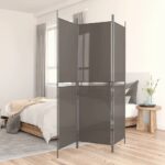 Fabric Room Divider Privacy Screen Foldable Partition Wall Anthracite Home Decor