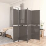 Fabric Room Divider Privacy Screen Foldable Partition Wall Anthracite Home Decor