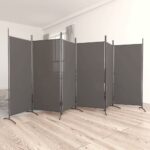 Fabric Room Divider Privacy Screen Foldable Partition Wall Separator Anthracite