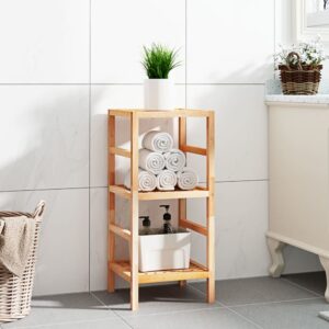 Solid Walnut Wood Bathroom Shelf Freestanding Lattice Storage Organizer