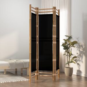 Elegant Bamboo Canvas Room Divider Privacy Screen Foldable Partition Decor