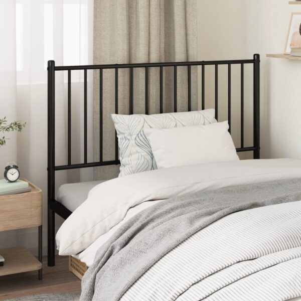 Elegant Metal Headboard Black Classic Design Sturdy Steel Construction Stable