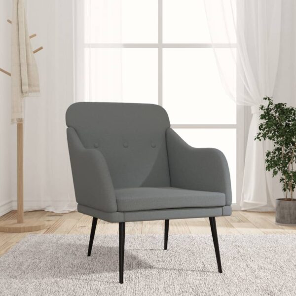 Armchair Dark Grey 63x76x80 cm Fabric