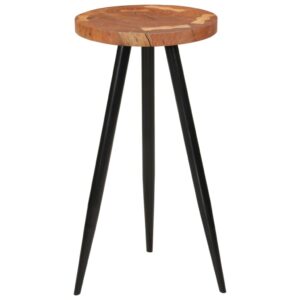 Rustic Solid Acacia Wood Bar Table Honey Finish Iron Legs Industrial