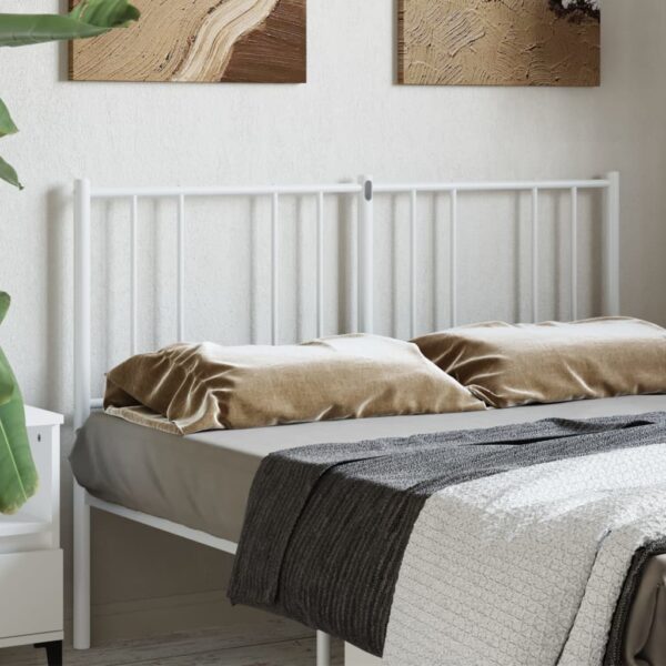 Metal Headboard White 137 cm