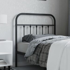 Metal Headboard Black 90 cm