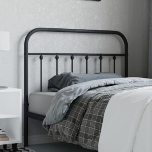 Elegant Metal Headboard Black Classic Design Sturdy Steel Construction Stable