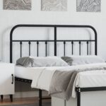 Metal Headboard Black 137 cm