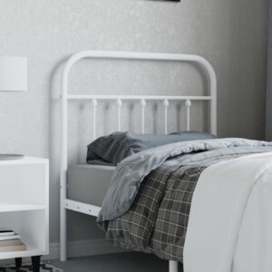 Metal Headboard White 90 cm