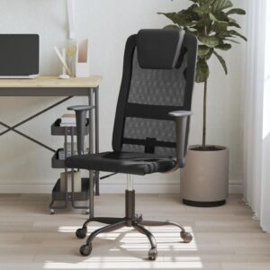 Adjustable Black Office Chair Mesh Fabric Swivel Ergonomic with Headrest Armrest