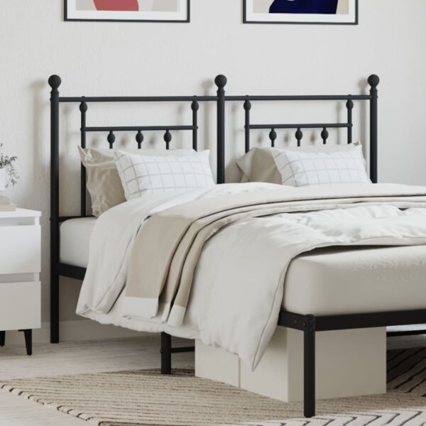 Metal Headboard Black 152 cm