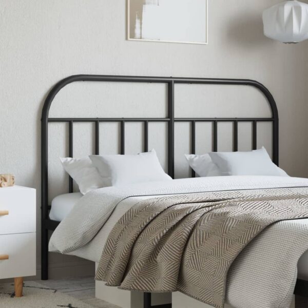 Metal Headboard Black 137 cm