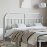 Metal Headboard White 137 cm