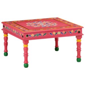 Hand Painted Solid Mango Wood Coffee Table - Sturdy Elegant Multicolor Decor