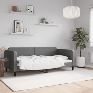 Chic Dark Grey Fabric Day Bed Sofa Sleeper Convertible Couch Modern Home Decor