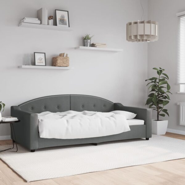 Day Bed Dark Grey 92x187 cm Single Size Fabric